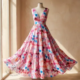 Viskóza RAYON POPLIN Bouncy design F