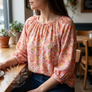 Viskóza RAYON POPLIN Simplistic flowers design A