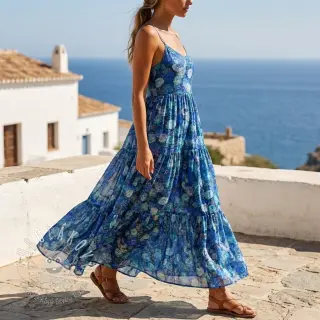 Viskóza RAYON POPLIN Flower sea design B