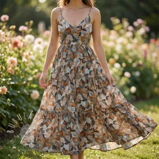 Viskóza RAYON POPLIN Floral design E