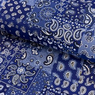 Bavlnená látka Farwest bleu