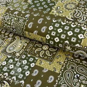 Bavlnená látka Farwest kaki