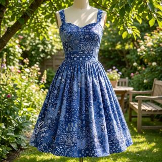 Bavlnená látka Farwest bleu