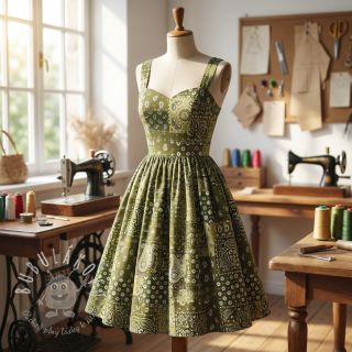 Bavlnená látka Farwest kaki