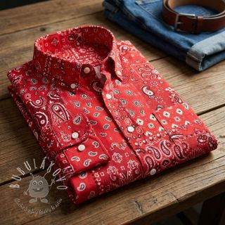 Bavlnená látka Farwest rouge