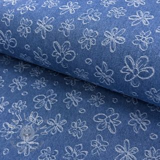 JEANS DENIM JACQUARD Flower dark jeans