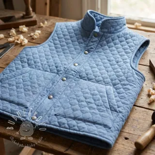 Prešívaná látka JEANS blue