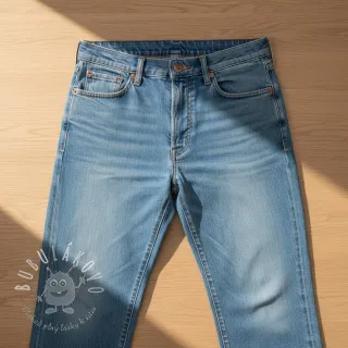 JEANS DENIM HEAVY Animal printed light blue