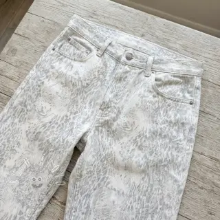 JEANS DENIM HEAVY Animal printed offwhite