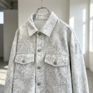 JEANS DENIM HEAVY Animal printed offwhite