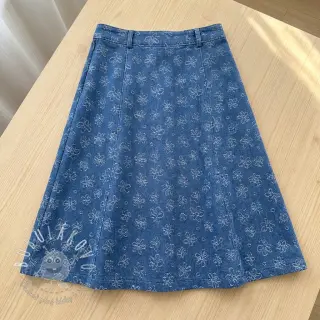 JEANS DENIM JACQUARD Flower dark jeans