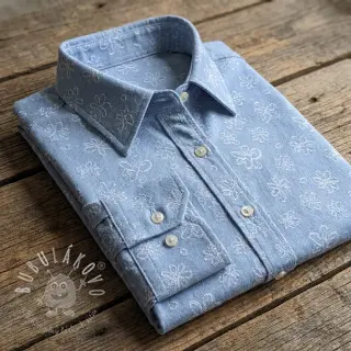 JEANS DENIM JACQUARD Flower light jeans