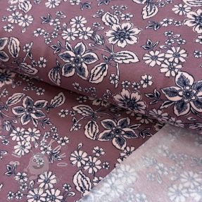 Teplákovina počesaná SOFT Flowers old blush