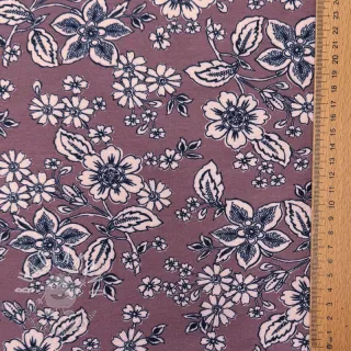Teplákovina počesaná SOFT Flowers old blush