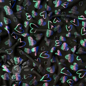 Úplet Hearts black digital print