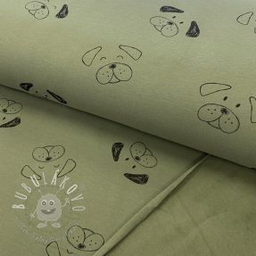 Teplákovina počesaná SOFT Dogs pickle