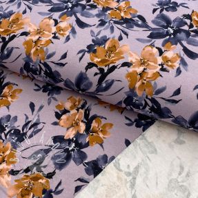 Teplákovina Huge flowers lilac digital print