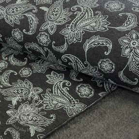 Teplákovina počesaná Paisley anthracite melange