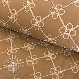 Prešívaná látka Flower design light brown