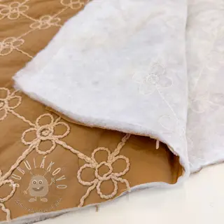 Prešívaná látka Flower design light brown