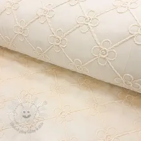 Prešívaná látka Flower design offwhite