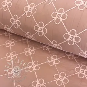 Prešívaná látka Flower design old pink