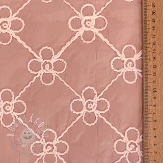 Prešívaná látka Flower design old pink