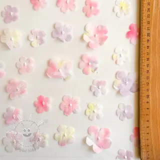 Tyl na TUTU RETRO Flowers light pink