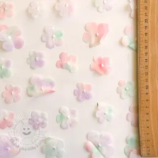 Tyl na TUTU RETRO Flowers lavender