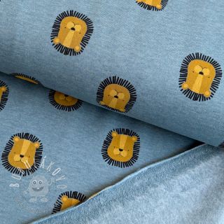Teplákovina počesaná Lions smoke blue melange