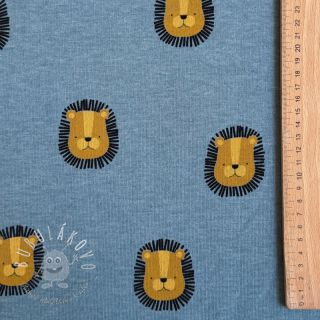 Teplákovina počesaná Lions smoke blue melange