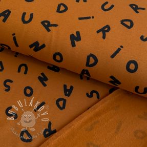 Teplákovina počesaná SOFT Letters hazel