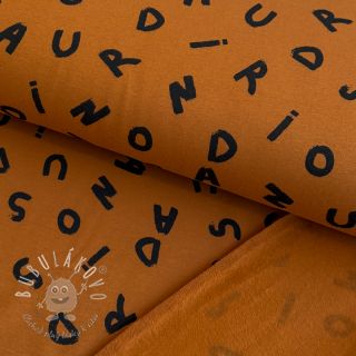 Teplákovina počesaná SOFT Letters hazel