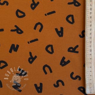 Teplákovina počesaná SOFT Letters hazel