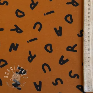 Teplákovina počesaná SOFT Letters hazel