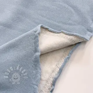 Teplákovina počesaná LUREX baby blue