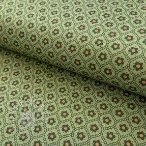 Bavlnená látka Flowers moss green
