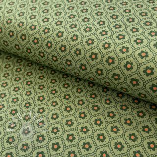 Bavlnená látka Flowers moss green