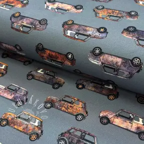 Dekoračná látka Cars blue shadow digital print