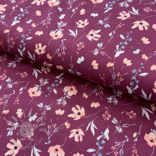 Bavlnená látka Flowers berry digital print