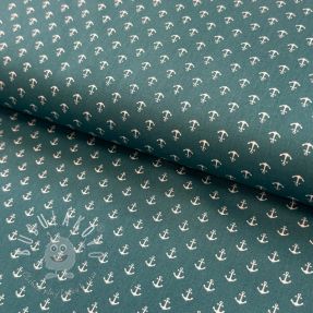 Bavlnená látka Petit anchors petrol