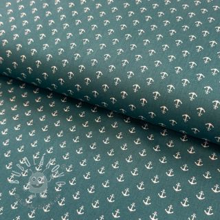Bavlnená látka Petit anchors petrol
