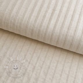 Bavlnená látka LINEN JACQUARD Stripes beige