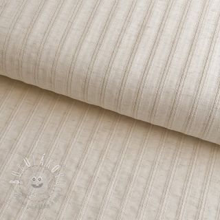 Bavlnená látka LINEN JACQUARD Stripes beige