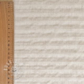 Bavlnená látka LINEN JACQUARD Stripes beige