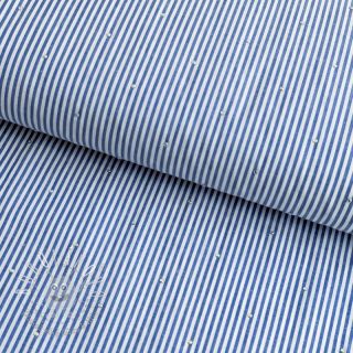 Bavlnená látka YARN DYED Stripes with studs blue