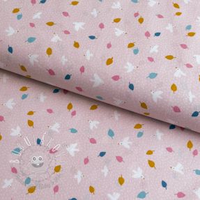 Bavlnená látka Little birds powder