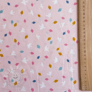 Bavlnená látka Little birds powder