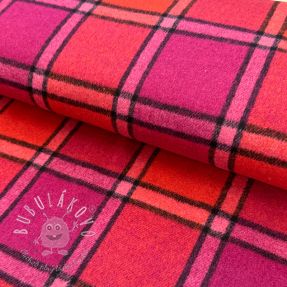 Látka na kostým BRUSHED Check cerise