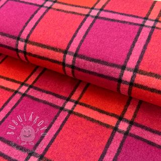 Látka na kostým BRUSHED Check cerise